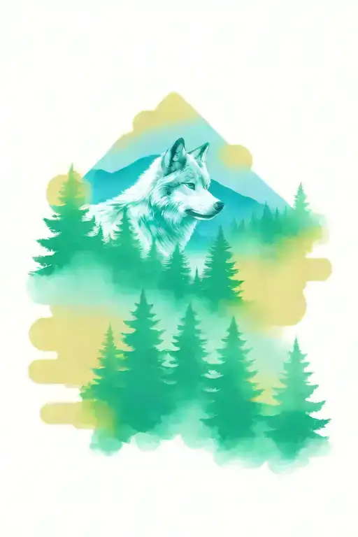 Trees Wolf River Mountain Landscape