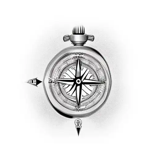 Fusioned Watch With A Compass And An Arrow