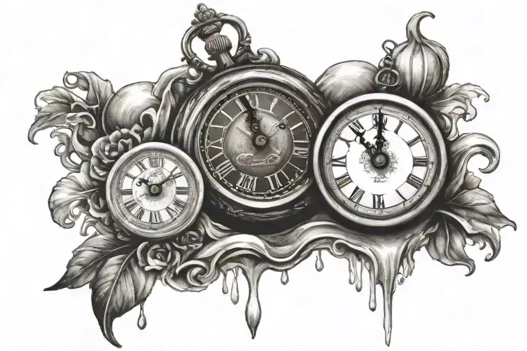 Time Clock With Melting Candle