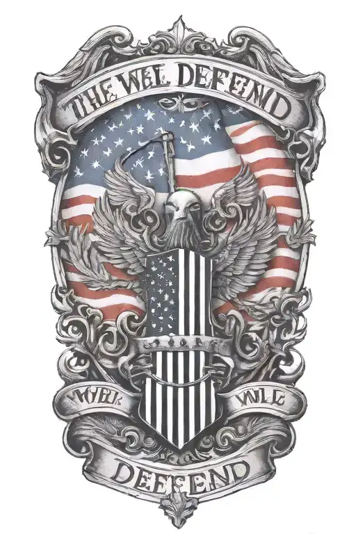 This We'll Defend With American Flag In Background