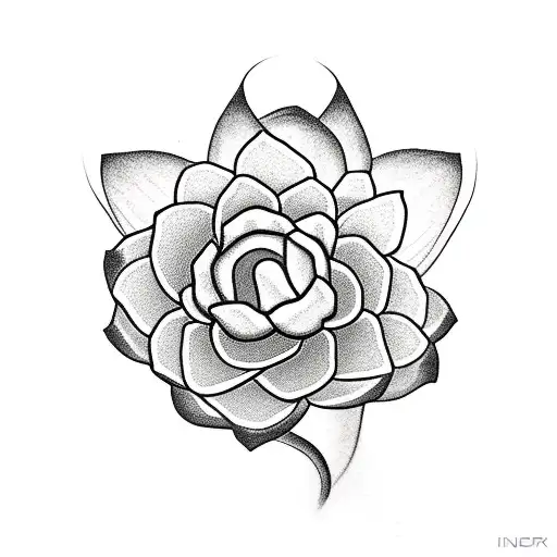 Japanese Snake And Lotus Flower