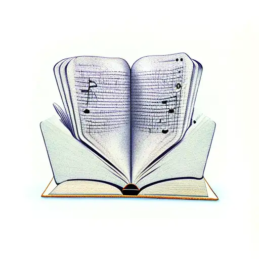 An Open Book With Music Notes Flowing Out Of Its Pages