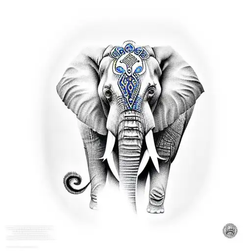 Elephant Mandala Blue Eyes