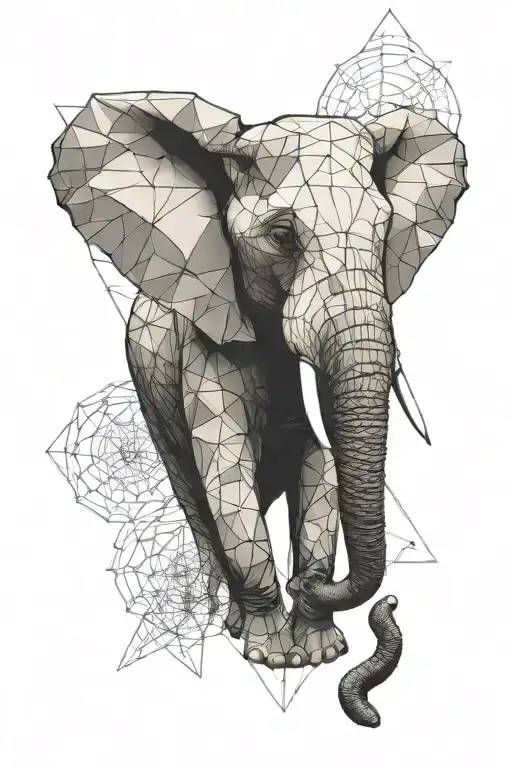 Geometric Elephant Head