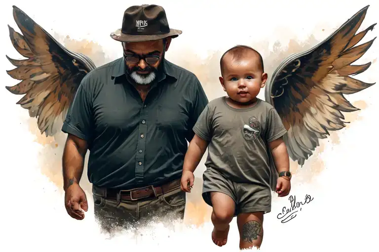 Baby And Dad Walking