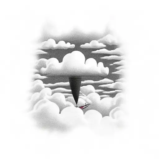 Kamikaze Plane Through The Clouds Blended With Large Samurai With Samurai To Create A Story
