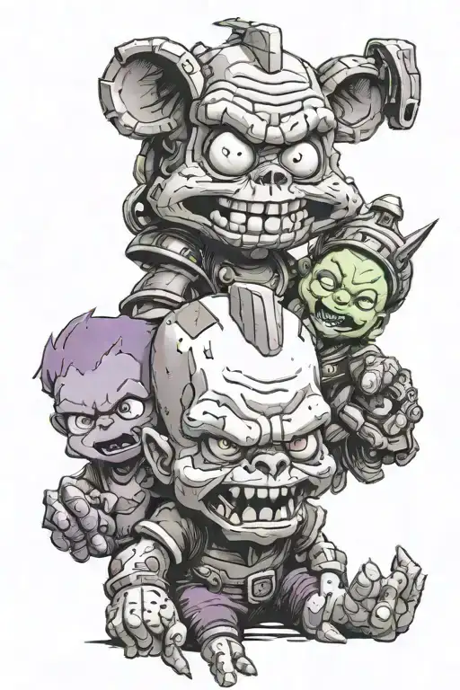 Rugrats Holding Skull Of Thanos