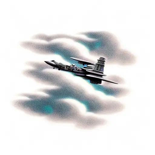 Kamikaze Plane Through The Clouds Blended With Large Samurai With Samurai To Create A Story