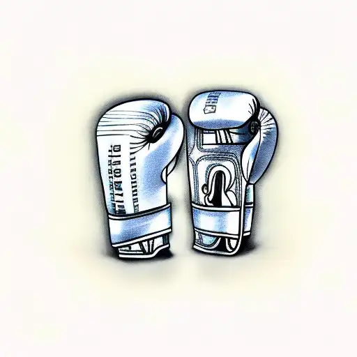 Boxing Gloves With Name In Old English Lettering