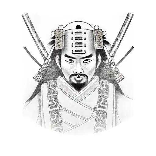 Lone Japanese Samurai Wearing A Jii Jitsu Gi At A Sengakuji