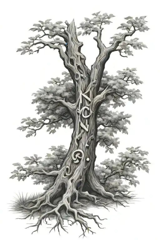 Tree With Letter N And E Incorporated