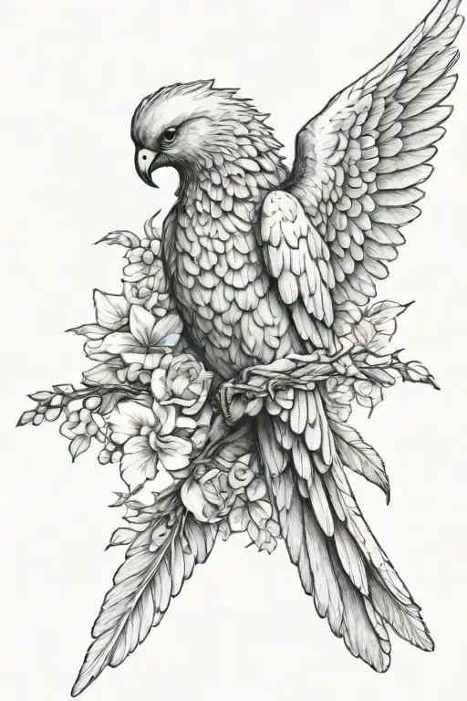 Angel Wings Holding A Bird