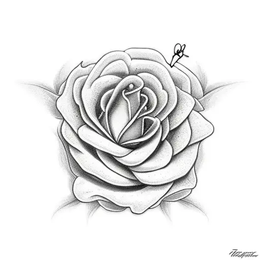 White Butterfly On Red Rose