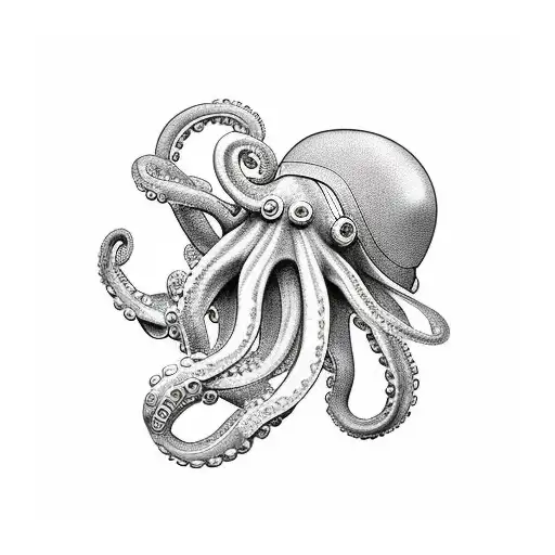Octopus With Deep Diving Helmet