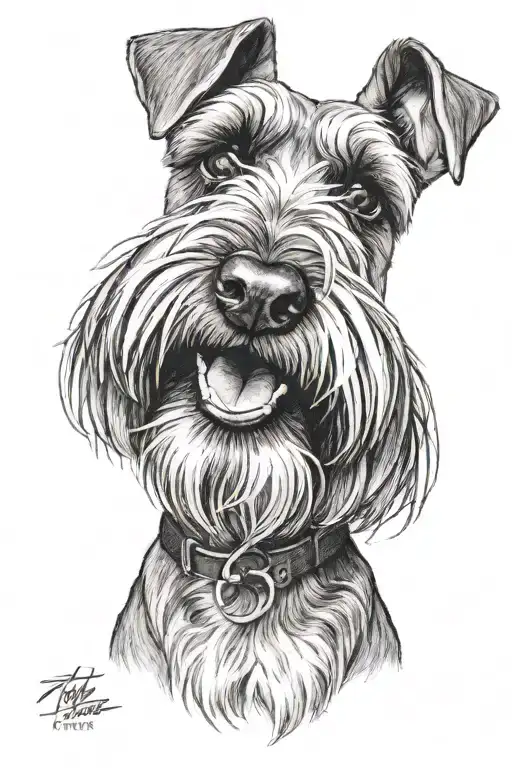 Happy Face Of Schnauzer Dog