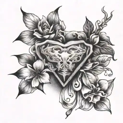 Black And White Chest And Collar Bone Piece