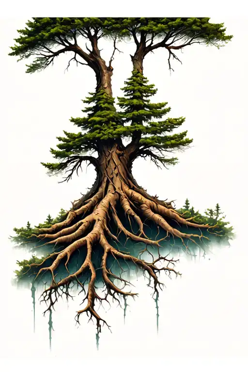 Mountain With Tree Roots