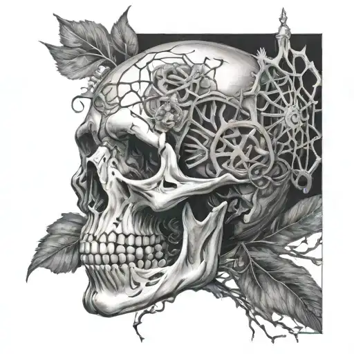 Skeleton Veins Cobwebs Flowers Death Brain Gears Spikes