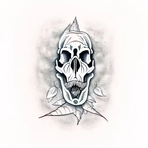 Dinosaur Skulls With Foliage