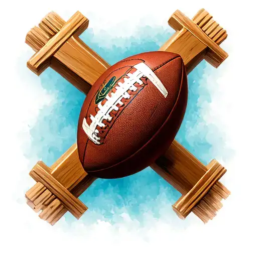 Religious Cross With Football Ball