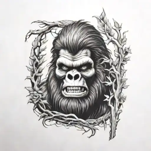 Bigfoot And Skull Face