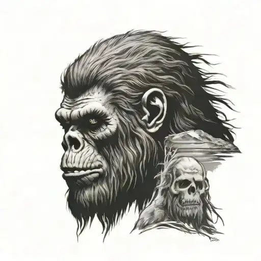Bigfoot And Skull Face