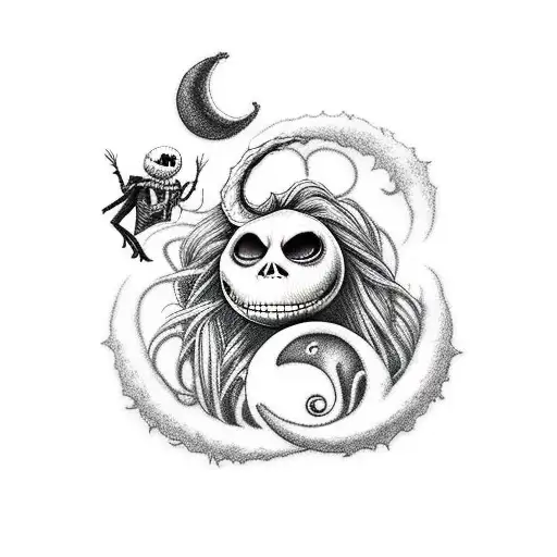 The Nightmare Before Christmas And A 13 And A Crescent Moon