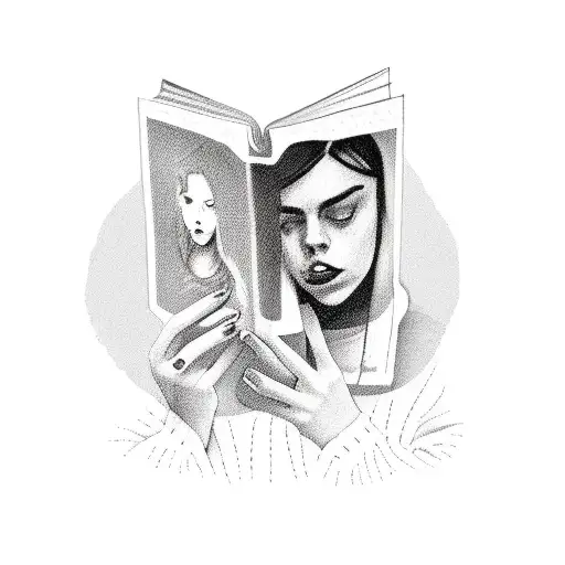 A Realistic Portrait Of Billie Eilish Reading A Book On A Beach