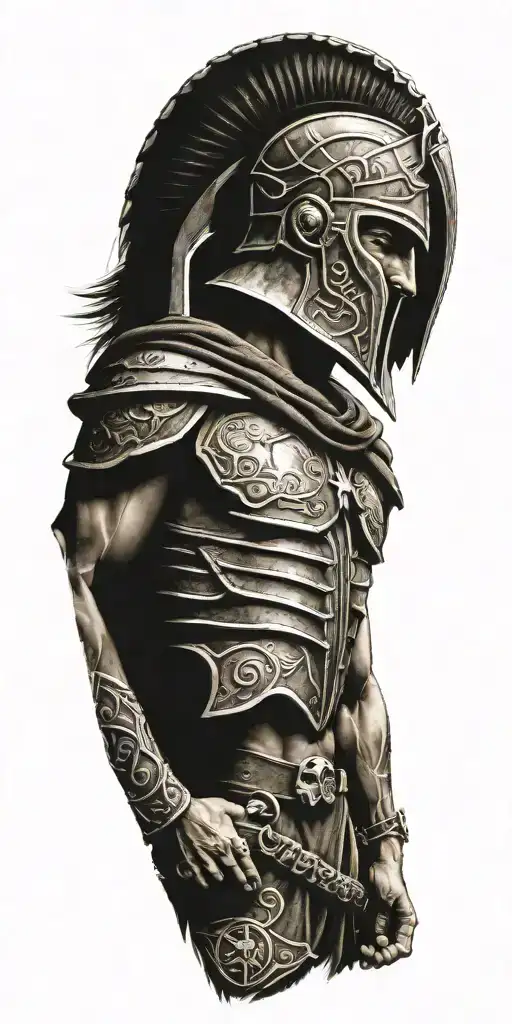 Spartan Theme Full Sleeve Featuring A Collage