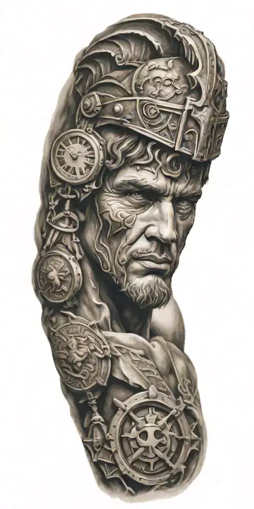 Roman Theme Full Sleeve With Various Elements Incorporated