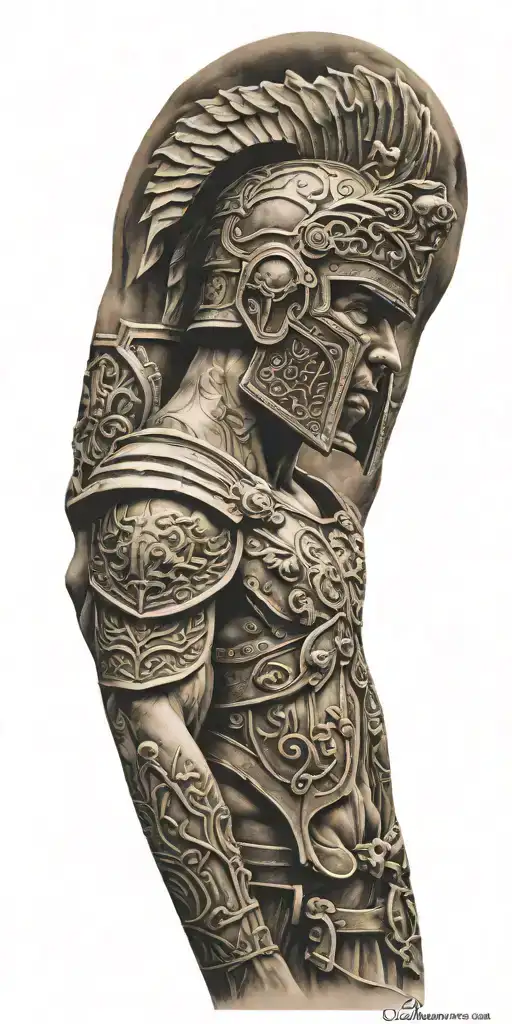 Roman Theme Full Sleeve With Various Elements Incorporated