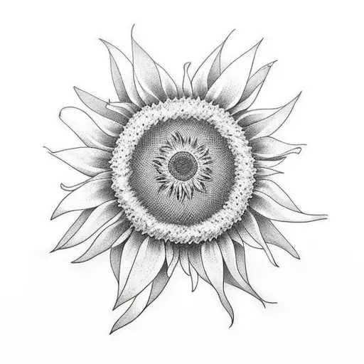 Line Work Sunflower Inside Open Book