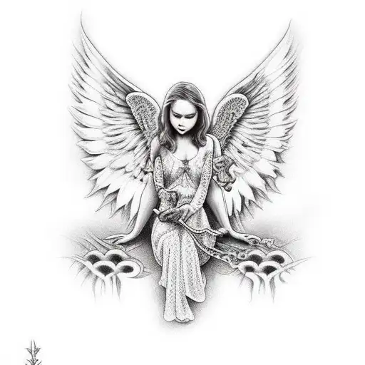 Laying Angel Watching A Demon