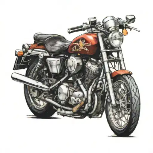 Motorcyle Engine With Wind Rose