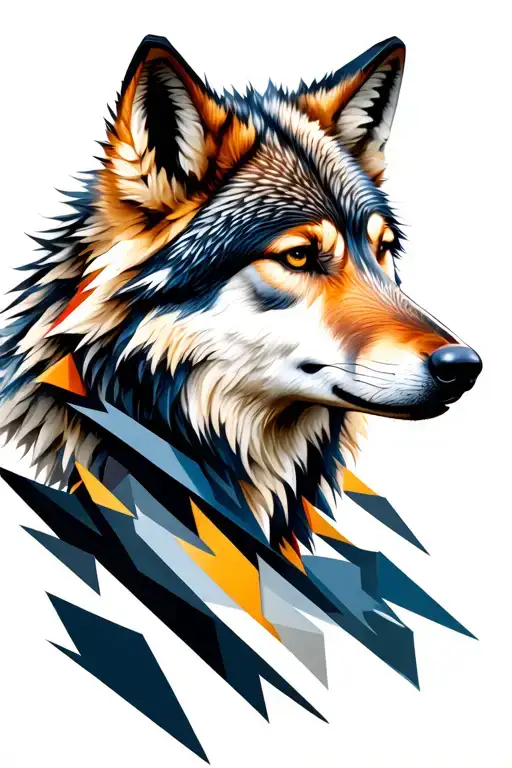 Wolf With Geometric Shapes