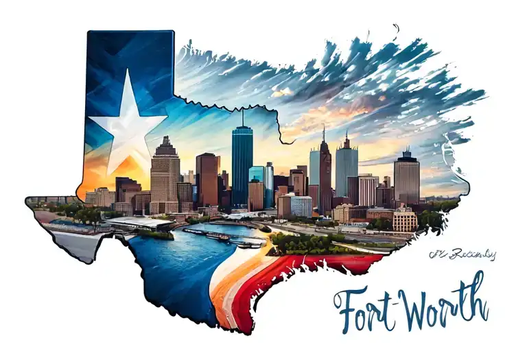 Texas With Fort Worth Skyline