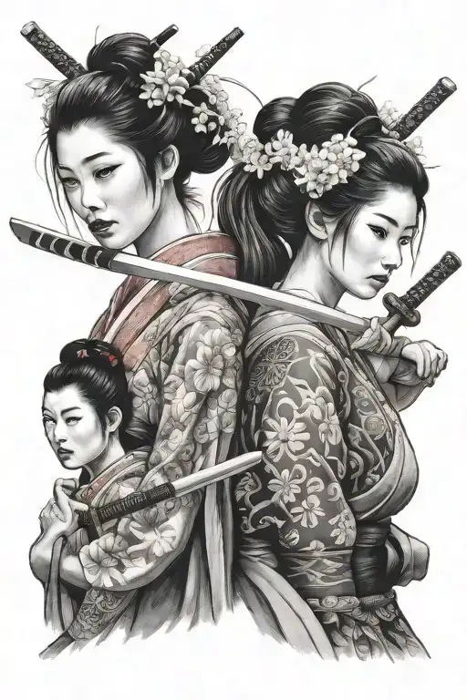 Geisha And Katana