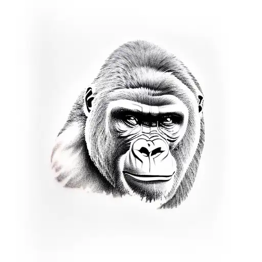 A Gorilla Holding A Bible With A Basketball Court In The Background Tattoo