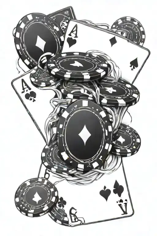 Poker Texas Holdem Poker Cards And Chips Floating Away