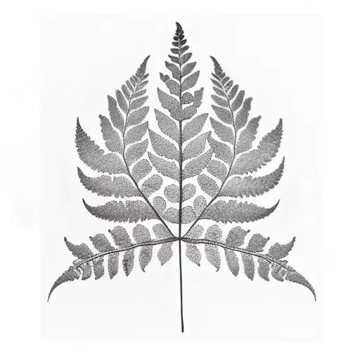 Fern Leaf Shin Tattoo Men