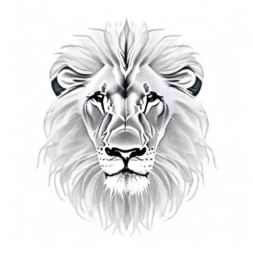 Lion Representing Life And Dead With Feathers Instead Of Mane