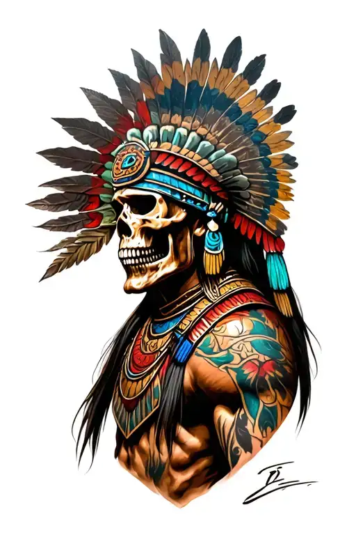 Aztec Warrior Of Death Tattoo
