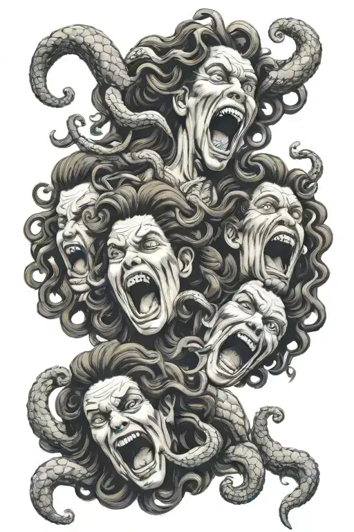 Hear No Evil See No Evil Speak No Evil Medusa Heads