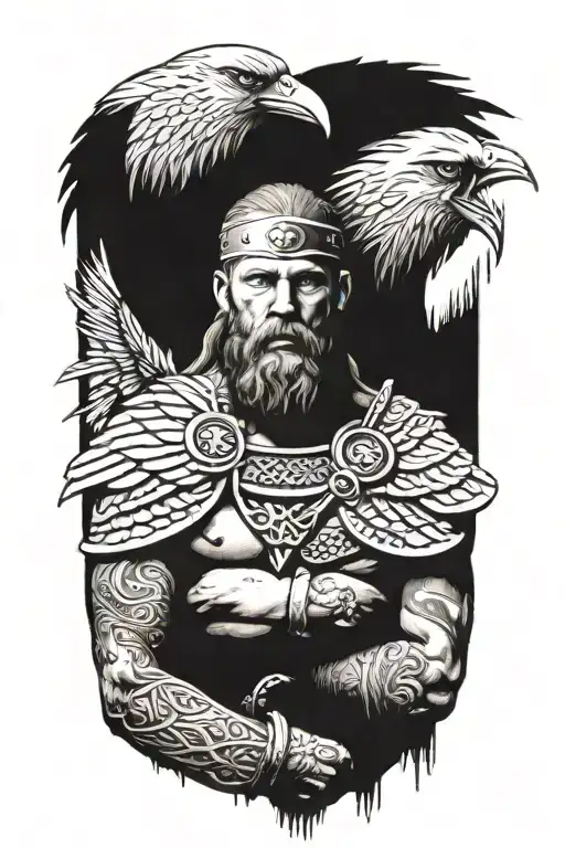 A Viking With Two Crows On His Shoulders