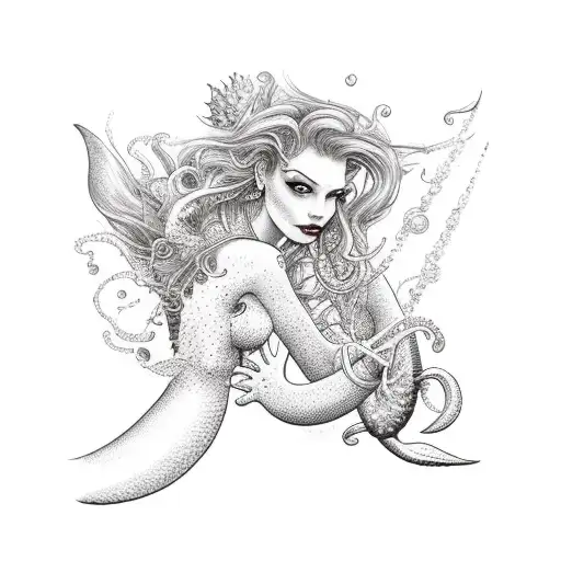 Mermaid Swinging On A Swing