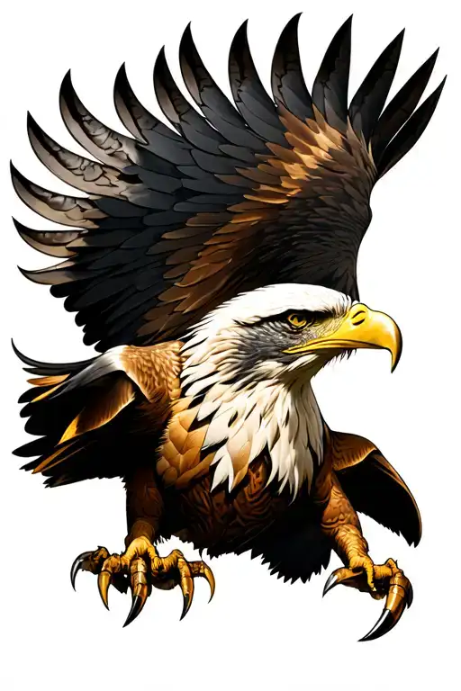 Eagle With Claws Tattoo In Style