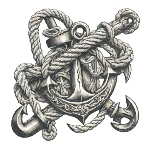 Anchor And Rope Intertwined