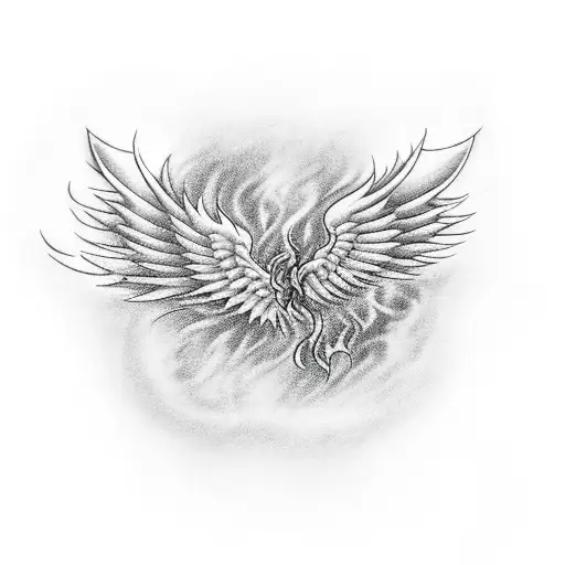 Phoenix Flying Out Of Ashes In Flames