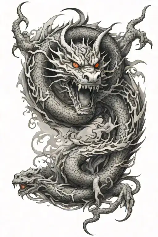 Japanese Dragon Surrounded