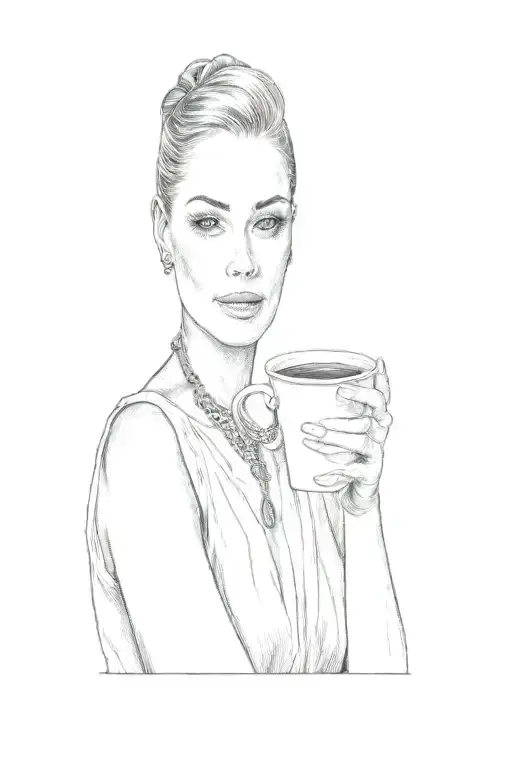 A Woman Holding A Cup Of Coffee